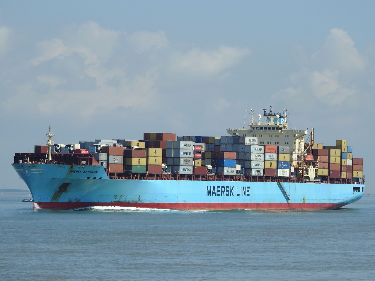 on river Scheldt passing Griete coming from Antwerp MAERSK